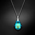 Silver Pendant "Baroque V (Bermuda Blue)" with Swarovski™ Crystals