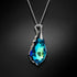 Silver Pendant "Baroque V (Bermuda Blue)" with Swarovski™ Crystals