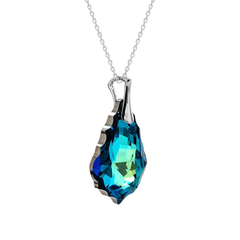 Silver pendant "Baroka V (Bermuda Blue)" with Swarovski™ crystals