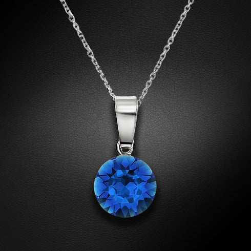 Silver pendant "Classic (Capri Blue)" with Swarovski™ crystals