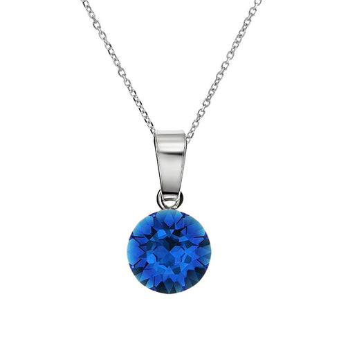 Silver pendant "Classic (Capri Blue)" with Swarovski™ crystals