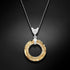 Silver Pendant "Cosmic Ring (Golden Shadow)" with Swarovski™ Crystals