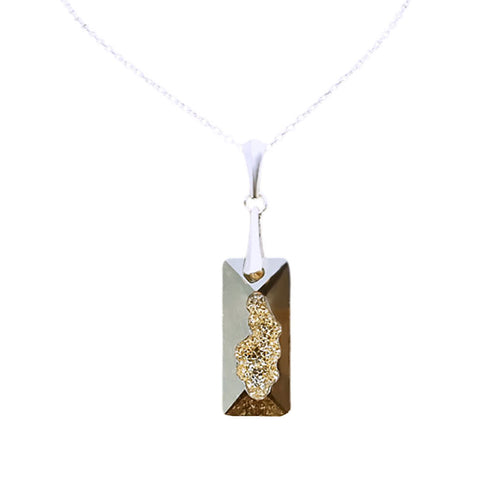 Silver Pendant "Growing Crystal II (Golden Shadow)" with Swarovski™ Crystals