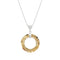 Silver Pendant "Cosmic Ring (Golden Shadow)" with Swarovski™ Crystals