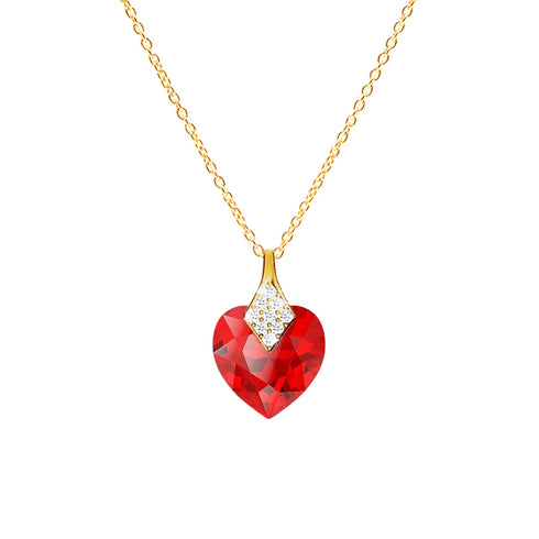 Silver Pendant "Dear Valentine (Light Siam)" with Swarovski™ Crystals