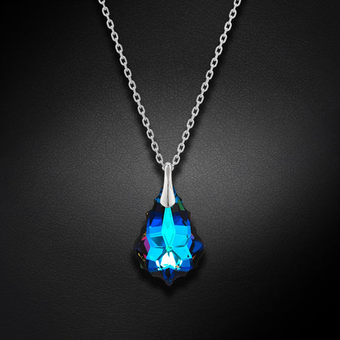 Silver pendant "Baroka V (Meridian Blue)" with Swarovski™ crystals