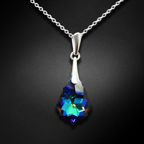 Silver Pendant "Baroque IV (Meridian Blue)" with Swarovski™ Crystals