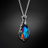 Silver Pendant "Baroque V (Meridian Blue)" with Swarovski™ Crystals