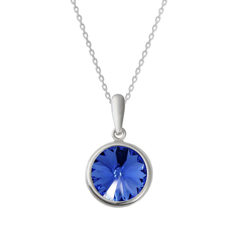 Silver pendant "Klaris (Sapphire)" with Swarovski™ crystals