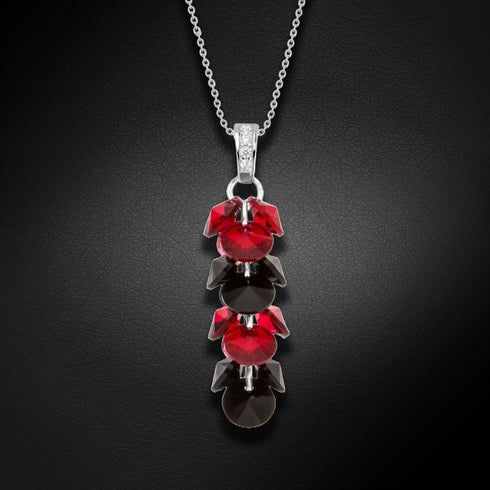 Серебряный кулон "Flamenco (Scarlet / Jet)" с кристаллами Swarovski™