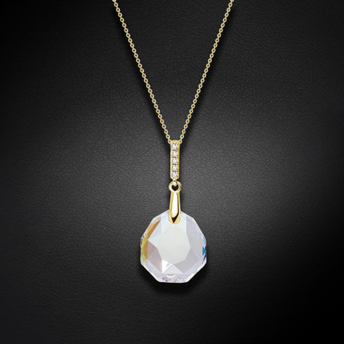 Silver Pendant "Calathea (Crystal Shimmer)" with Swarovski™ Crystals