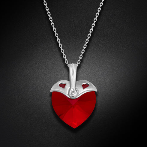 Silver Pendant "Cupid (Siam)" with Swarovski™ Crystals