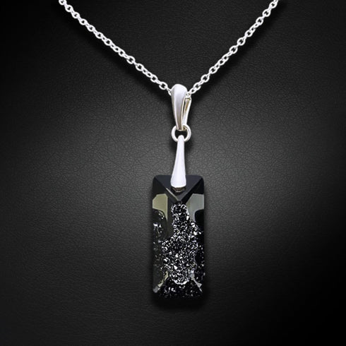 Silver Pendant "Growing Crystal II (Silver Night)" with Swarovski™ Crystals