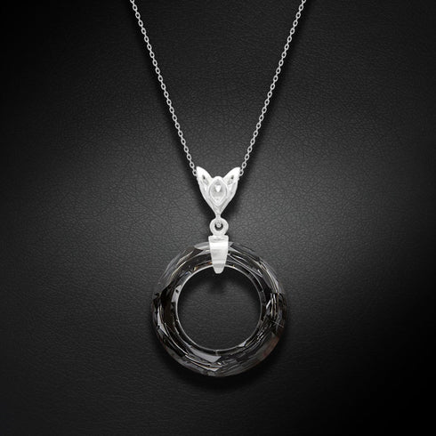 Silver Pendant "Cosmic Ring (Silver Night)" with Swarovski™ Crystals
