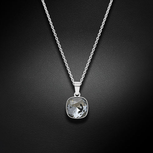 Silver Pendant "Dazzling Radiance (Silver Night)" with Swarovski™ Crystals