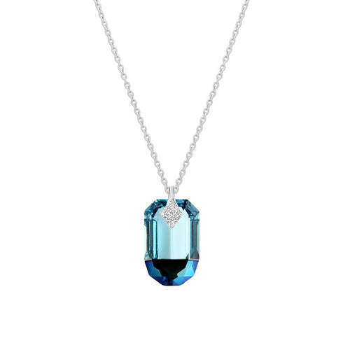 Silver Pendant "Symbiosis (Aquamarine Metallic Blue)" with Swarovski™ Crystals
