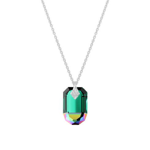 Silver Pendant "Symbiosis (Emerald Scarabaeus Green)" with Swarovski™ Crystals
