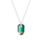 Silver Pendant "Symbiosis (Emerald Scarabaeus Green)" with Swarovski™ Crystals