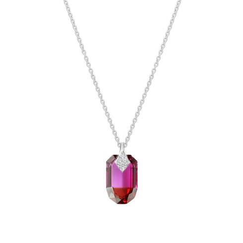 Silver Pendant "Symbiosis II (Fuchsia Red Magma)" with Swarovski™ Crystals