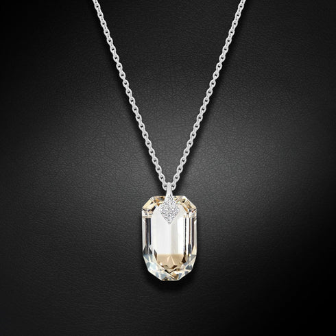 Silver Pendant "Symbiosis (Golden Shadow)" with Swarovski™ Crystals