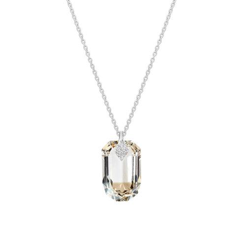 Silver Pendant "Symbiosis (Golden Shadow)" with Swarovski™ Crystals