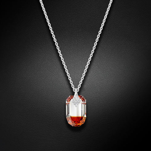 Silver Pendant "Symbiosis II (Red Magma)" with Swarovski™ Crystals