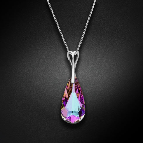 Silver Pendant "Rainbow Cascade (Vitrail Light)" with Swarovski™ Crystals