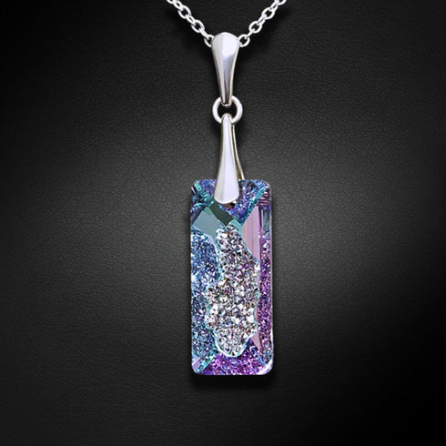 Silver Pendant "Growing Crystal II (Vitrail Light)" with Swarovski™ Crystals
