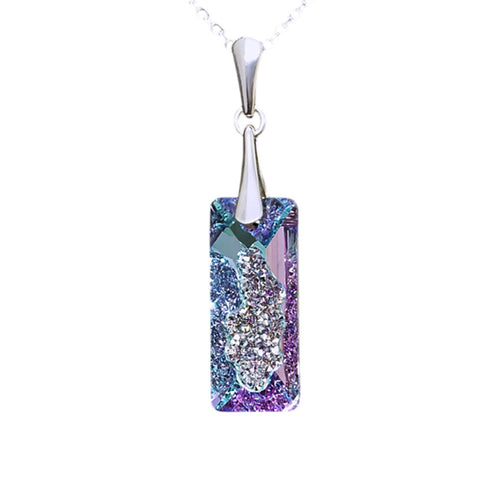 Silver Pendant "Growing Crystal II (Vitrail Light)" with Swarovski™ Crystals