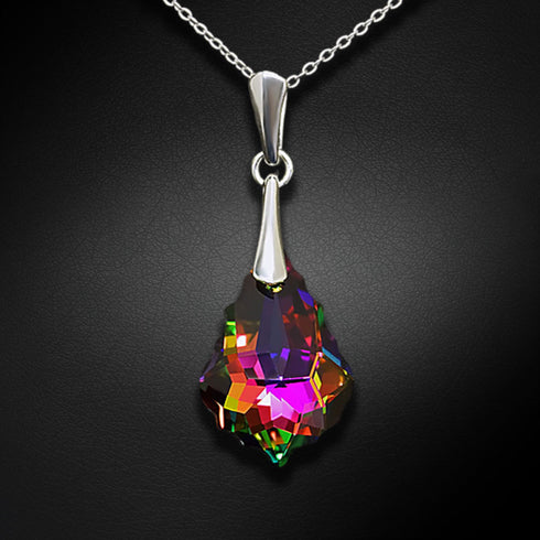 Silver Pendant "Baroque IV (Vitrail Medium)" with Swarovski™ Crystals