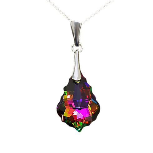 Silver Pendant "Baroque IV (Vitrail Medium)" with Swarovski™ Crystals