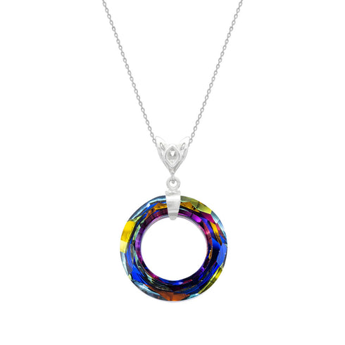 Silver Pendant "Cosmic Ring (Volcano)" with Swarovski™ Crystals