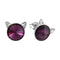 Children's Silver Earrings "Cat (Amethyst)" with Swarovski™ Crystals