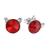 Children's Silver Earrings "Cat (Light Siam)" with Swarovski™ Crystals