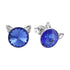Children's Silver Earrings "Cat (Sapphire)" with Swarovski™ Crystals