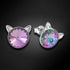 Children's Silver Earrings "Cat (Vitrail Light)" with Swarovski™ Crystals