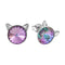 Children's Silver Earrings "Cat (Vitrail Light)" with Swarovski™ Crystals