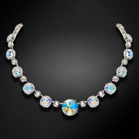 Kāzu kaklarota "Vorteks (Aurora Borealis)" ar Swarovski™ kristāliem