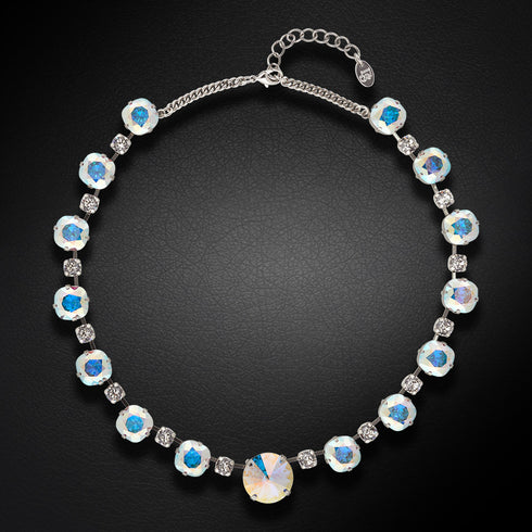 Kāzu kaklarota "Vorteks (Aurora Borealis)" ar Swarovski™ kristāliem