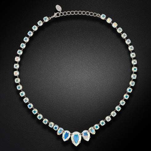 Wedding Necklace "Leonora (Aurora Borealis)" with Swarovski™ Crystals