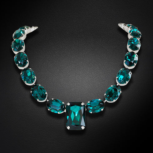 Kāzu kaklarota "Modern IV (Emerald)" ar Swarovski™ kristāliem