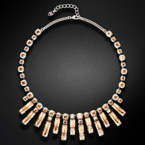 Wedding Necklace "Marie Antoinette (Golden Shadow)" with Swarovski™ Crystals