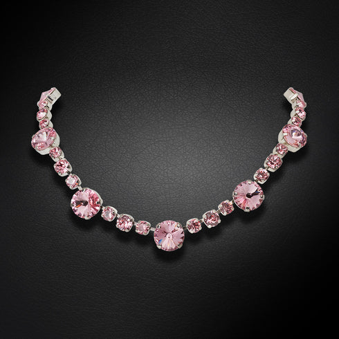 Kāzu kaklarota "Vorteks II (Light Rose)" ar Swarovski™ kristāliem