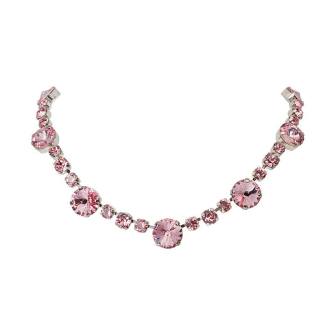 Kāzu kaklarota "Vorteks II (Light Rose)" ar Swarovski™ kristāliem