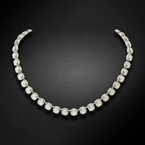 Wedding Necklace "Classic (White Opal)" with Swarovski™ Crystals
