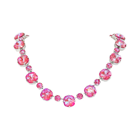 Wedding Necklace "Dazzling Radiance IV (Lotus Pink DeLite)" with Swarovski™ Crystals