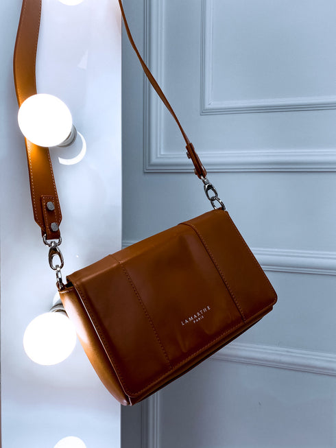 Ruda odinė pečių krepšys/rankinė