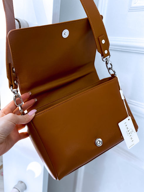 Ruda odinė pečių krepšys/rankinė