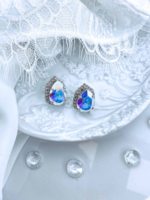 Smeigtukai auskarai "Crystal drop"