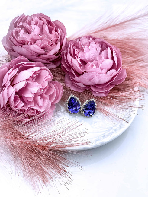 Smeigtukai auskarai "Crystal drop"